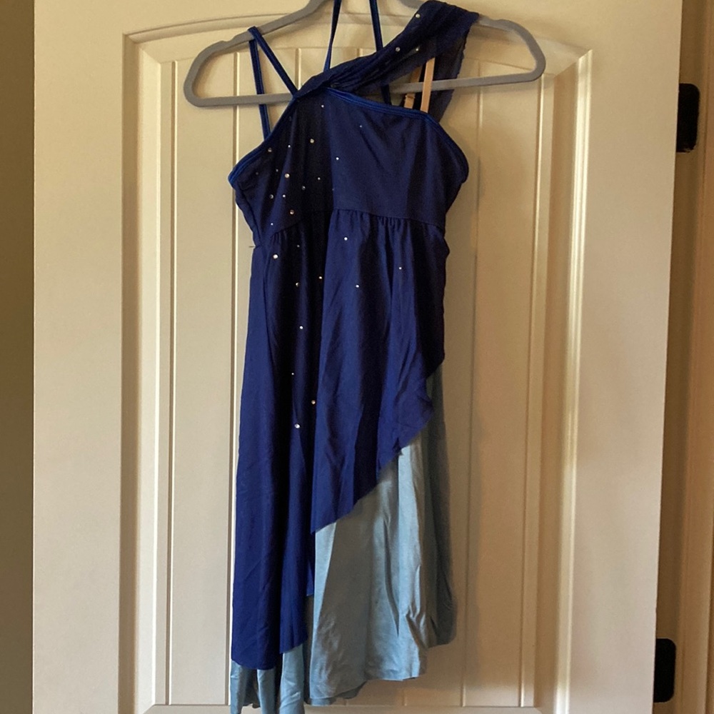 Blue Dance Costume with Built In Leotard